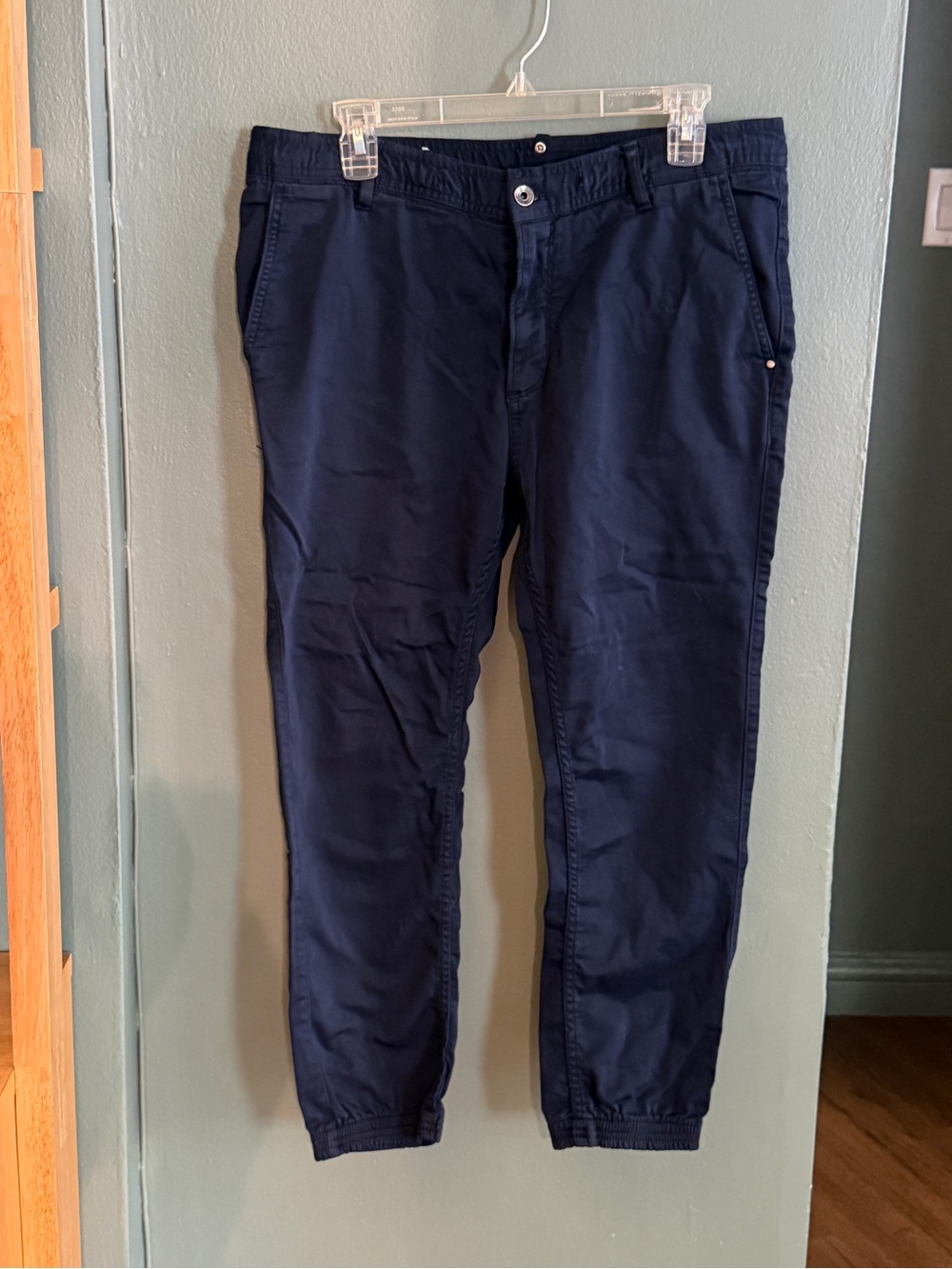 Zara Men's Navy Chino Jogger Pants - Size Small